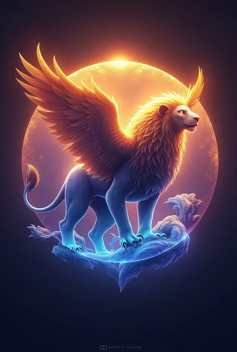 
Create a vibrant and visually striking YouTube profile picture for a channel named Mythic Morphs. The image should feature a mythical hybrid creature combining a lion and an eagle, with glowing, ethereal elements. Use a blend of golden and blue tones to h...