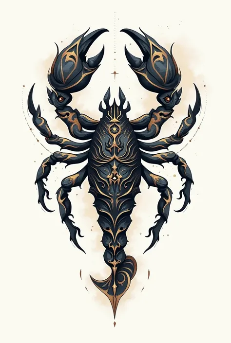 Je voudrais, un dessin qui serait moitié scorpion tribal et moitié signe zodiacal ,pour faire un tatouage sur lepaule droite
