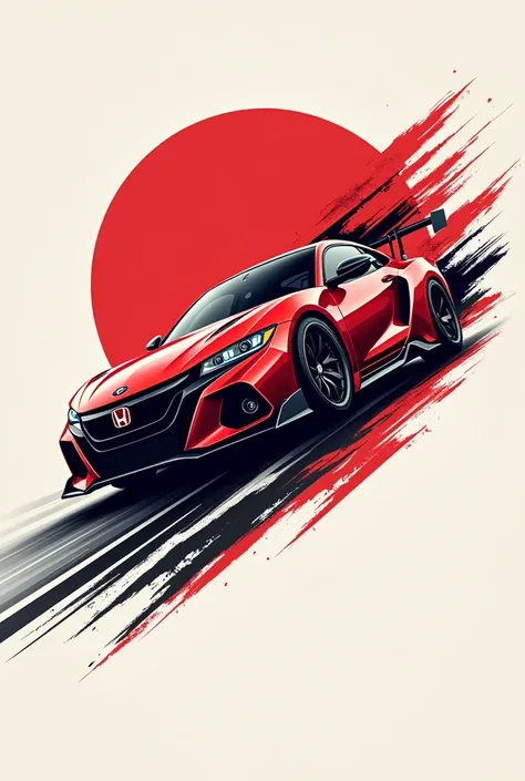 Make a logo for a racing club named HaiMotorsport inspired from Japanese car culture using Honda car logo 