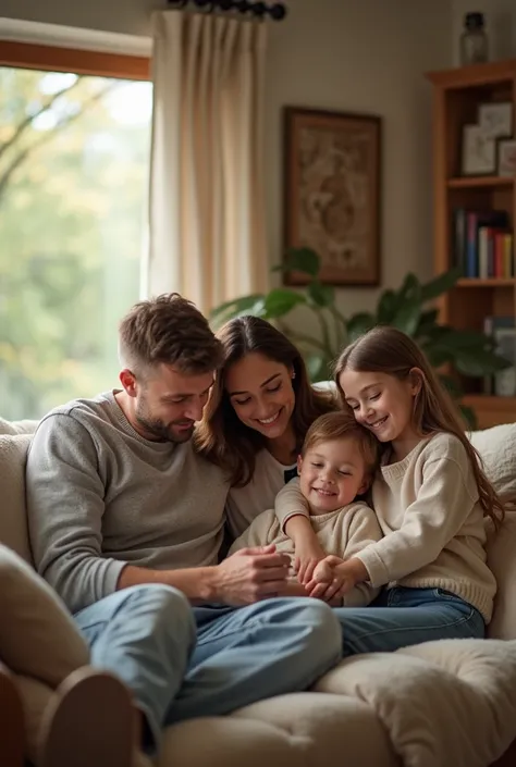 Picture a family inside a house for a life insurance Instagram post 