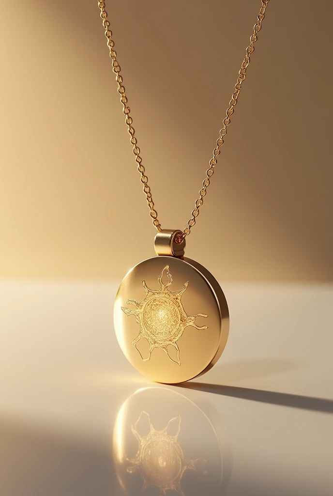  You can give me the image of a unisex necklace that I engraved and shows a hologram. You can put a small camera on it and make it gold without letters .

The hologram must come out of the necklace 