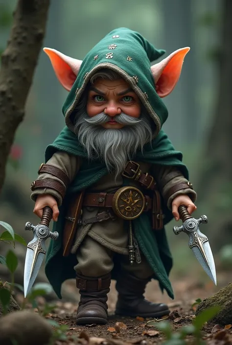 Tricky gnome whisperer from d &d,  specialized in throwing dagger