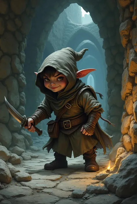 Tricky gnome from dungeon  & dragon,  specialized in dagger