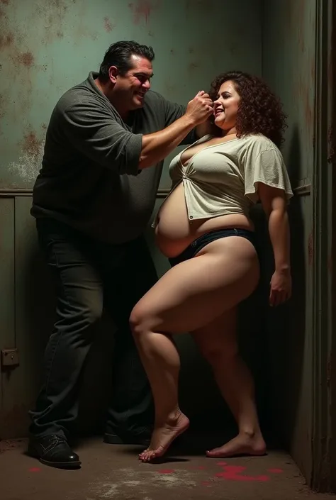 The man groping a big ass lady