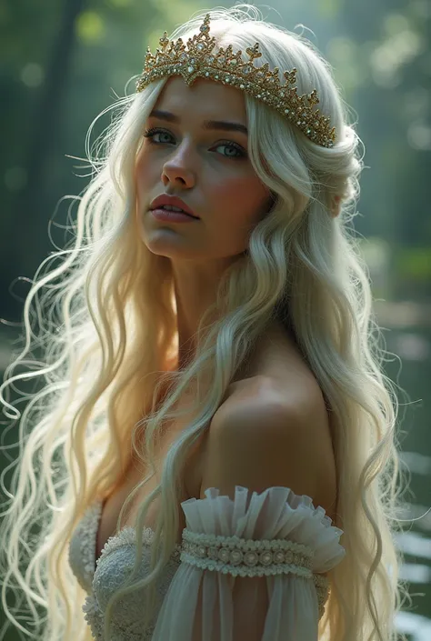 A very beautiful beauty,  Fairy queen  our long hair, a crown on our head and hot Full body 