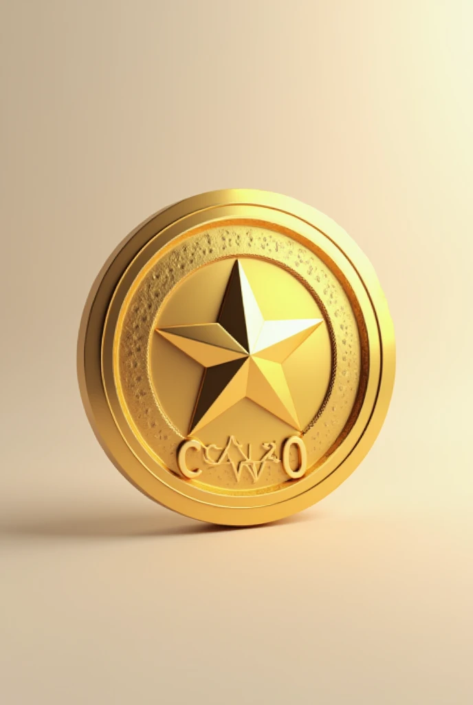 I would like an image of a coin in minimalist 3D style for our token called StellarcGold it must have the symbol like a star . The coin should reflect security, innovation and trust, suitable for a staking token on the Solana network. It uses visual elemen...