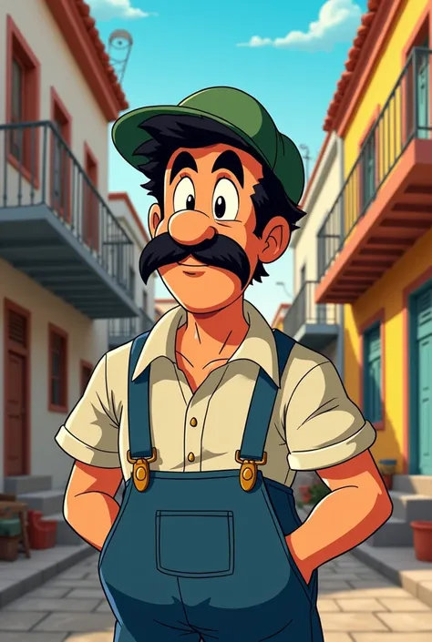 Generate an image of Don Ramón from the El Chavo del 8 anime style series