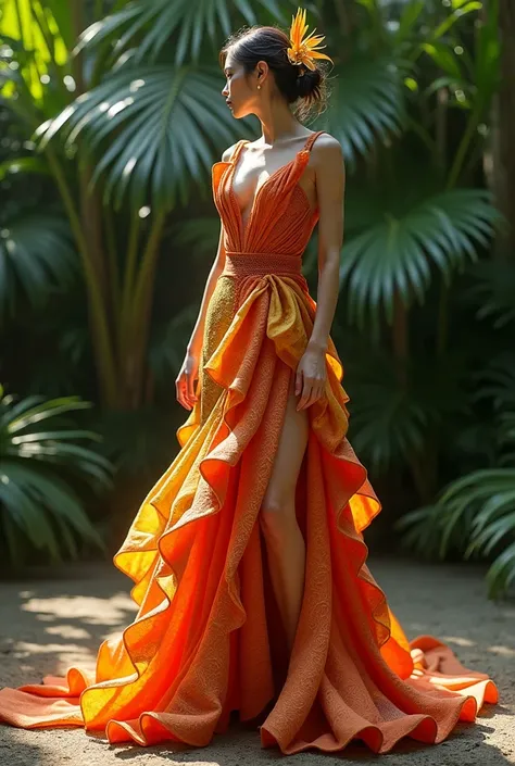 avant garde dress inspired from the wildflower abutilon menziensii