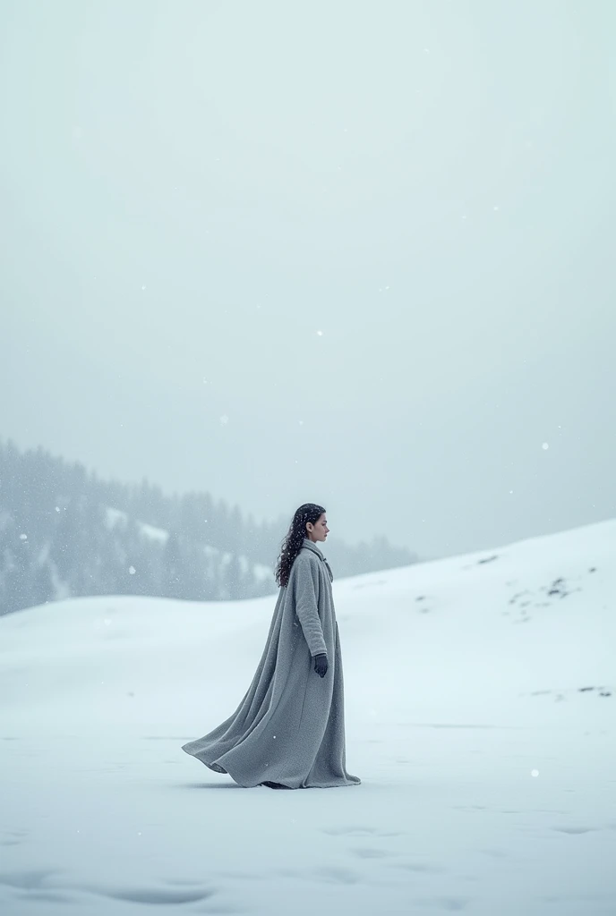 A one woman,snow