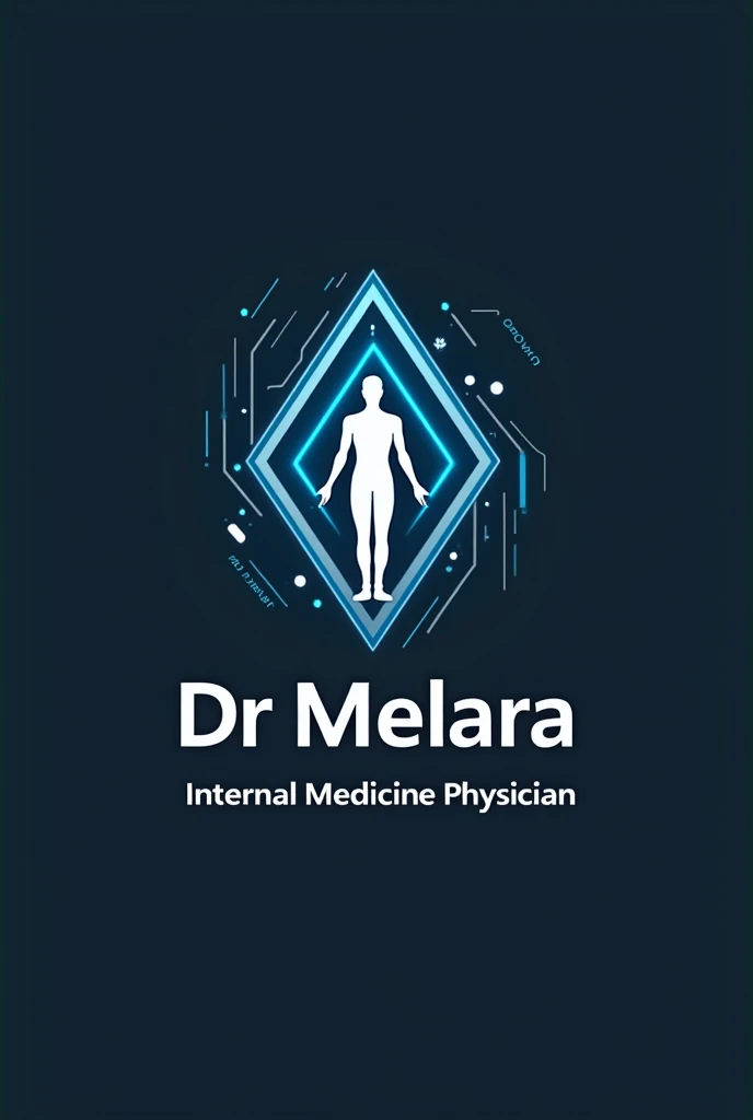 Create a tuturist logo with the phrase: "dr. Melara Internal Medicine Physician"