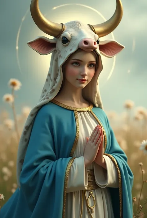 Virgin Mary, cow costume, 