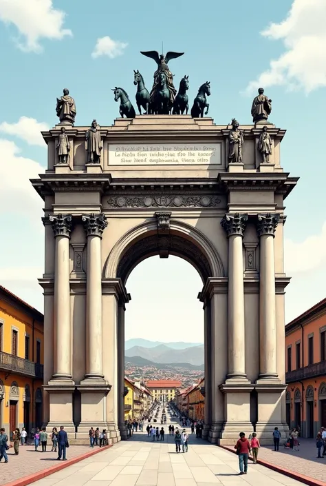 Create a simple drawing of the Arc de Triomphe Ayacucho 