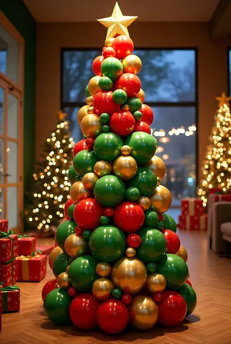 Christmas tree 2 meters high made of latex balloons