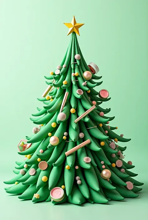 A green Christmas tree from makeup artist 
