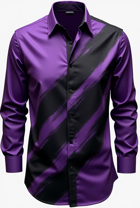 Give me a purple shirt with thick black lines running diagonally to the right 