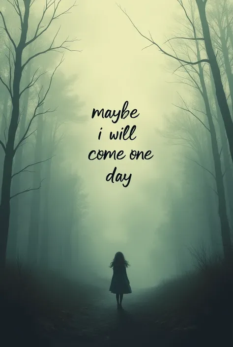 Write "maybe i will come one day" with sad dp background 