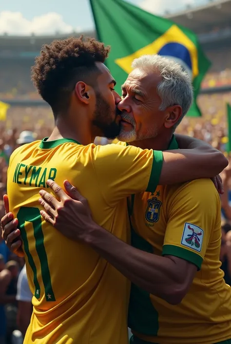 Neymar kissing Lula