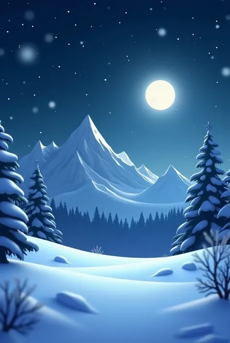 Animated YouTube profile picture based on winter at night, Without any animals or anything, just the landscape