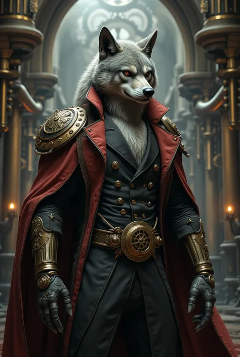 Loup humanoïde steampunk baron 