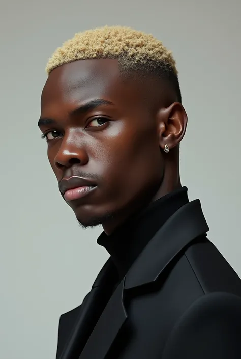 Black man with short gradient hair, bleach style 