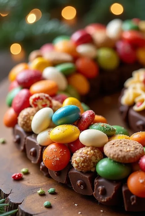  Garland made with candies, Brigaideiro and pasta 