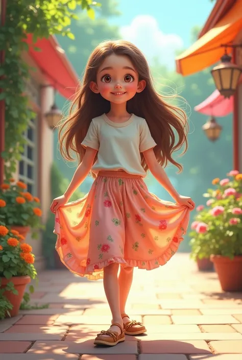 A girl showing her culottes
