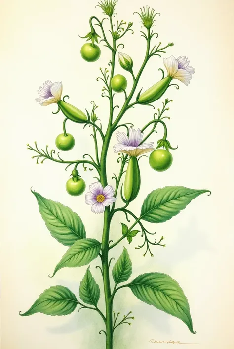 Snap type pea drawing