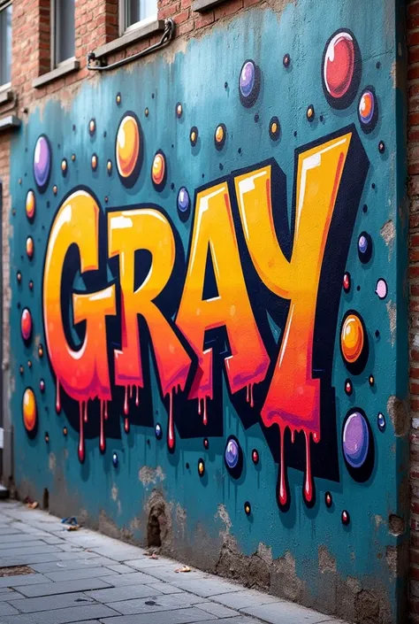 Graffiti that says GRAY AND ZEIT GROTTELO and that there is a street