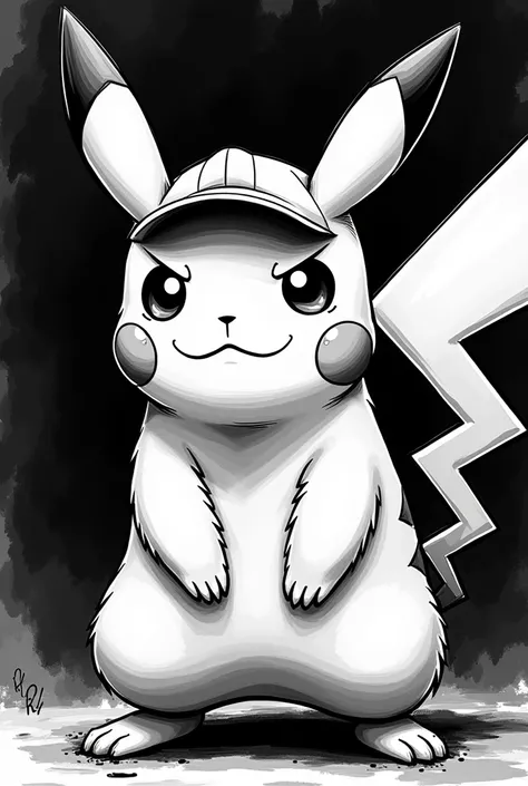 Gangster pickachu only black lines not to much details 