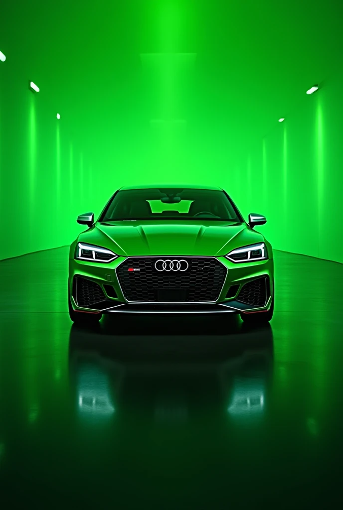 Create cool phone wallpapers with the Audi RS5 logo and a touch of green