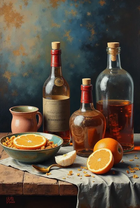 close-up of a table with several different items on it, a fine art painting by Vladimir Novak, polycontact, neoism ,  000 — wikipedia , screensaver, ¯_(tsu)_/¯, Anna Nikonova, Leonid, Nicholas,  Maxim Shirkov , Catherine