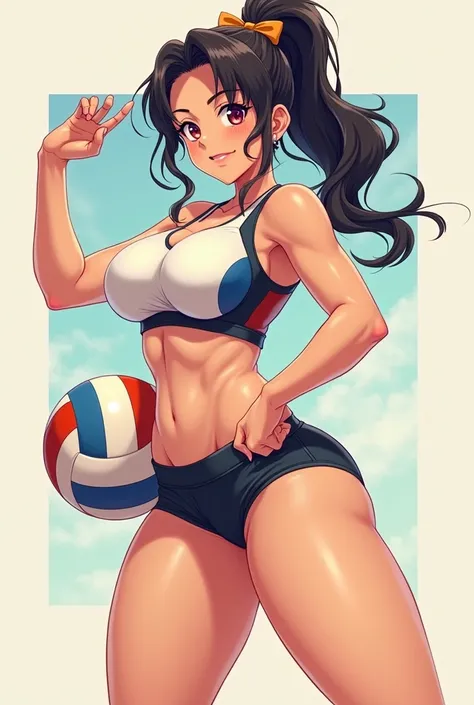  Anime volleyball player with tits and very big ass 