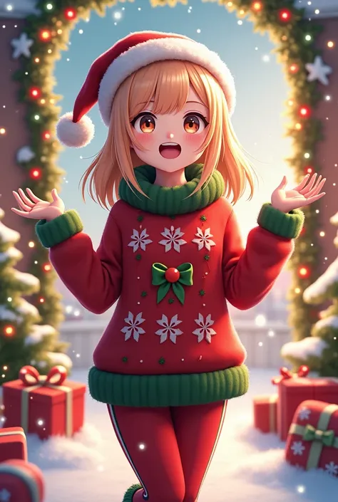 And Maki in Christmas clothes 