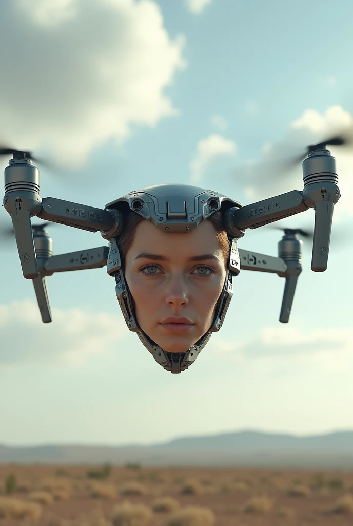 UAV drone with man face