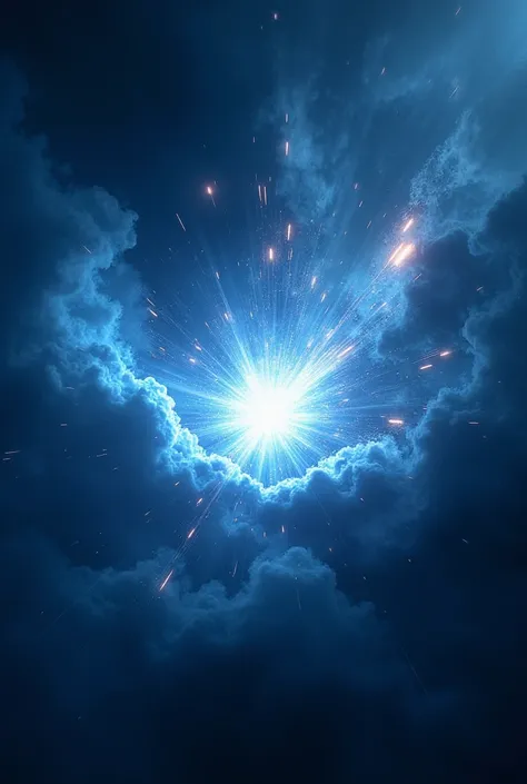 Blue image of the Big Bang that originated the cosmos