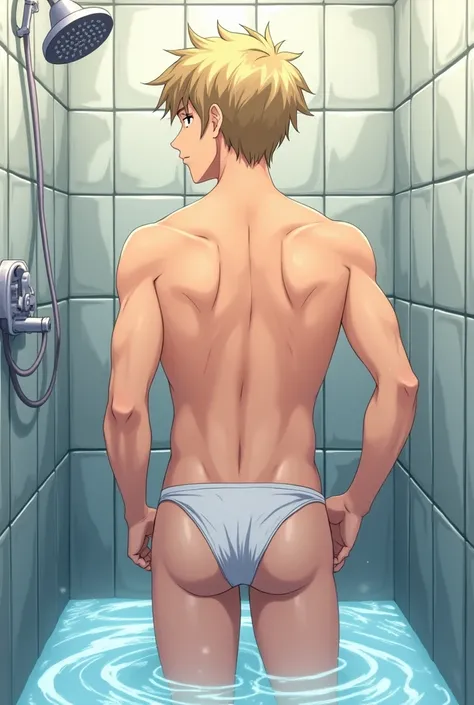 An 18-year-old white boy, he doesnt weave in his underwear, hes taking a shower  . Anime porn version