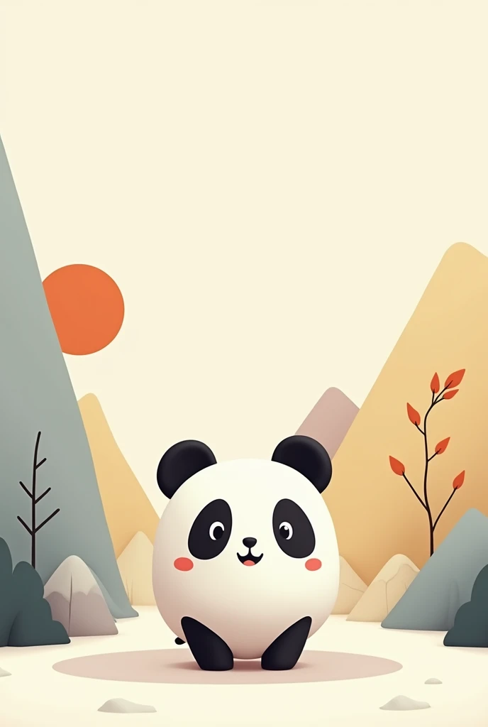 panda, simple, with geometric shapes, for ren, drow, cartoon, very simple, little detail 