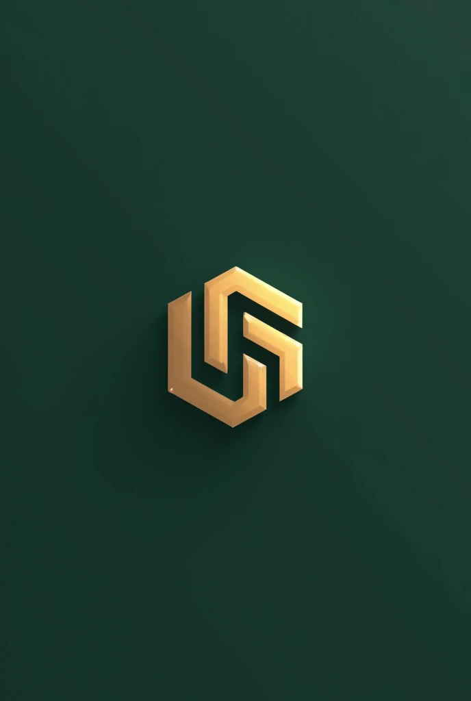 Create a modern and sophisticated logo for a construction company with tones of gold and dark green. 