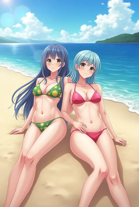 Make 2 s of anime in bikinis on your back