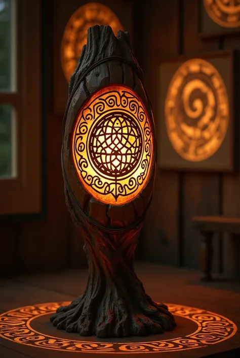 Generate a lamp for me that projects Celtic symbols with its lights 