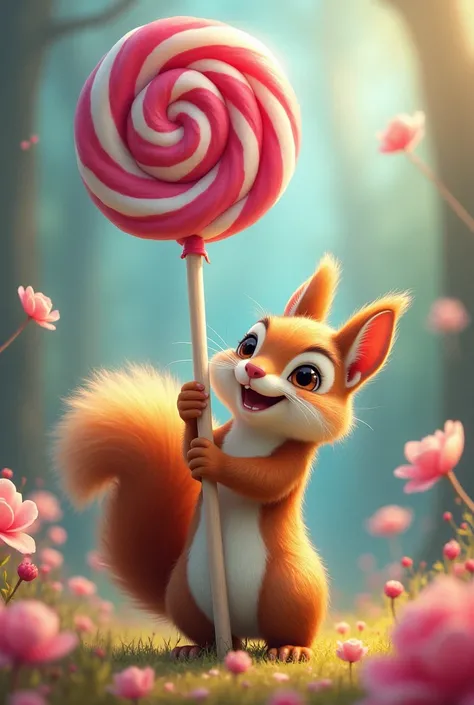 A squirrels hand lollipop 