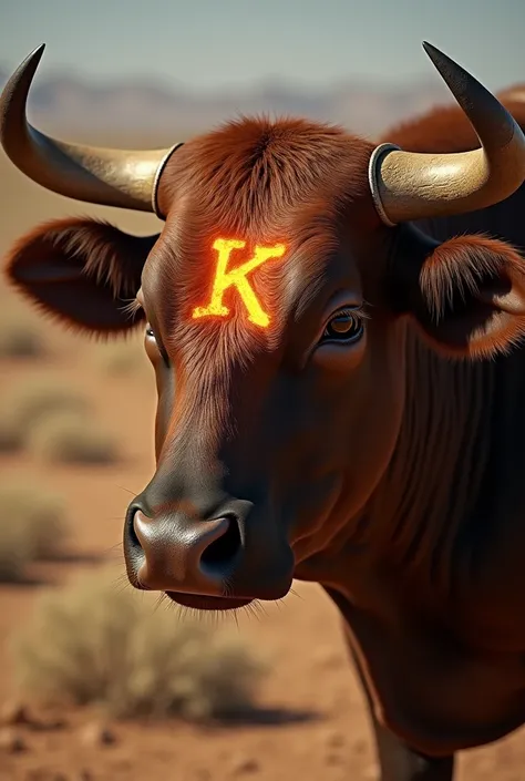 letter k + brand iron + Head of an ox