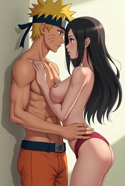 A Hinata Hyuga having sex with Naruto Uzumaki without clothes 