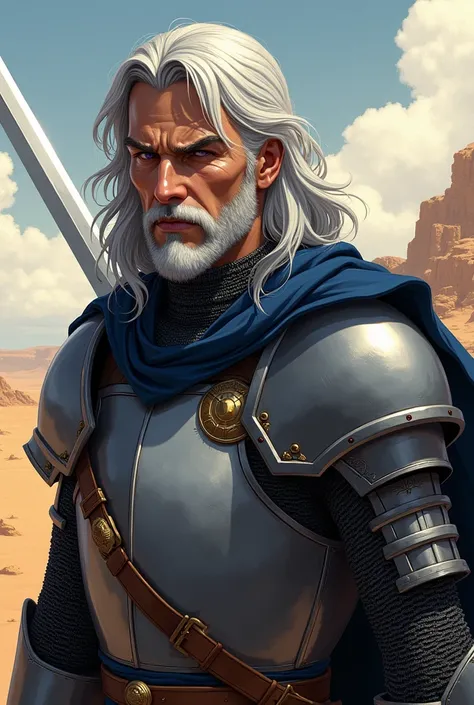 Gerold is a knight in his late twenties. A handsome man, he has a clean-shaven face with an aquiline nose, high cheekbones, dark purple eyes, and a strong jaw. Gerold has half long thick silver hair, divided by a streak of black. Gerold is a cruel man with...