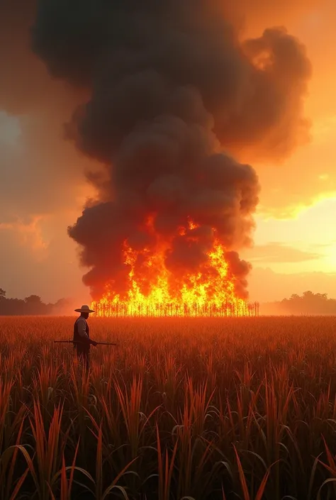 image of the burning of sugar cane in the context of what is it for