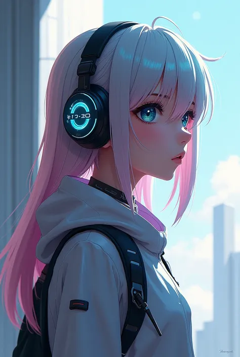 Anime wearing a headset 