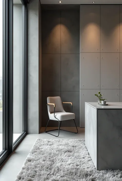 Choose varying shades of gray for tiles and walls, and include textured elements like a plush gray rug or a glossy gray countertop to create a layered effect. Office room