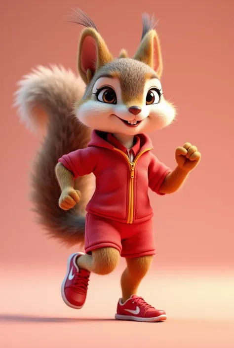 3D mom squirrel dressed in red athlete
For  rens equipment