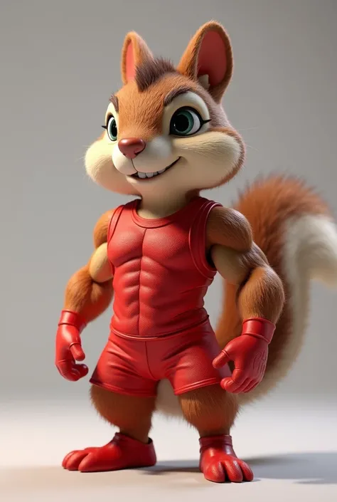 3D squirrel daddy dressed in red
That he is an athlete 