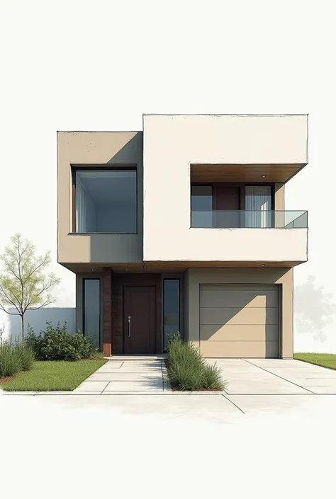 Facade design for modern house sketches